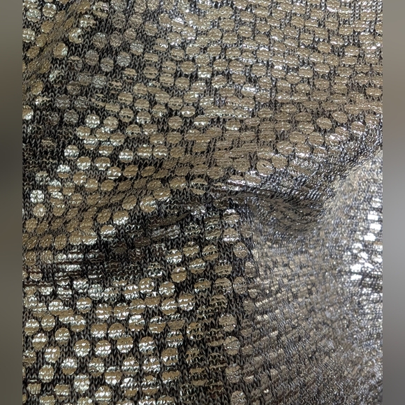 Skies Are Blue Gold Ruffled Wrap Mini Dress Women's Size Small - Picture 6 of 16